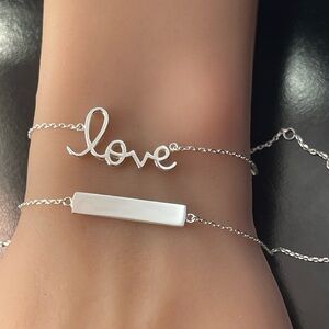 sterling silver 925 love balance bracelet set